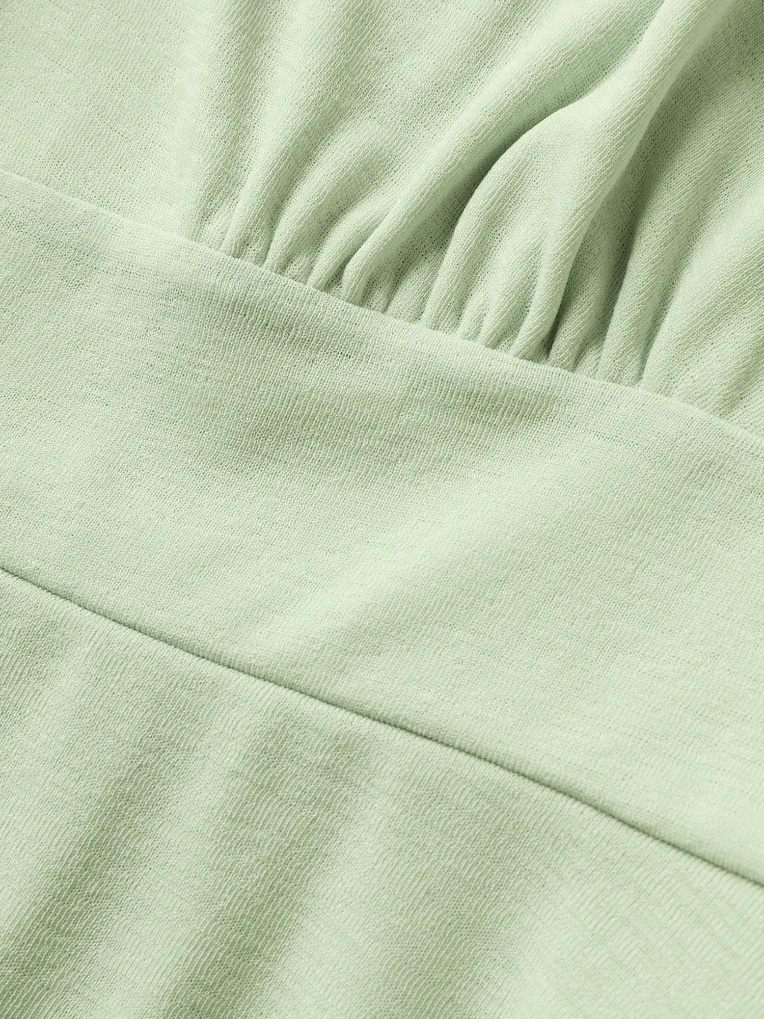 V Neck Solid Ruffle Trim Gathered Sleep Dress sold by Bloomchic product image thumbnail 5