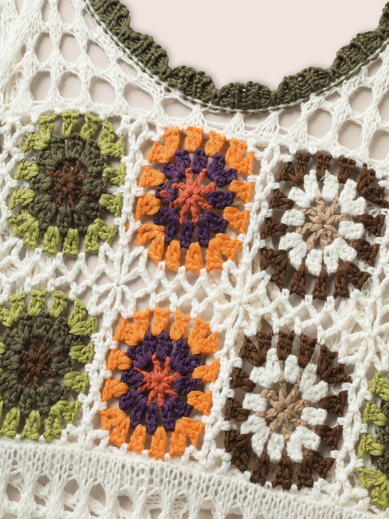 Crochet Floral Texture Cut Out Swim Cover Up sold by Bloomchic product image thumbnail 5