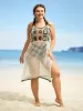 Crochet Floral Texture Cut Out Swim Cover Up sold by Bloomchic