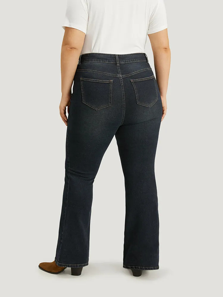 Plain Button Fly Flare Leg Jeans sold by Bloomchic product image thumbnail 4
