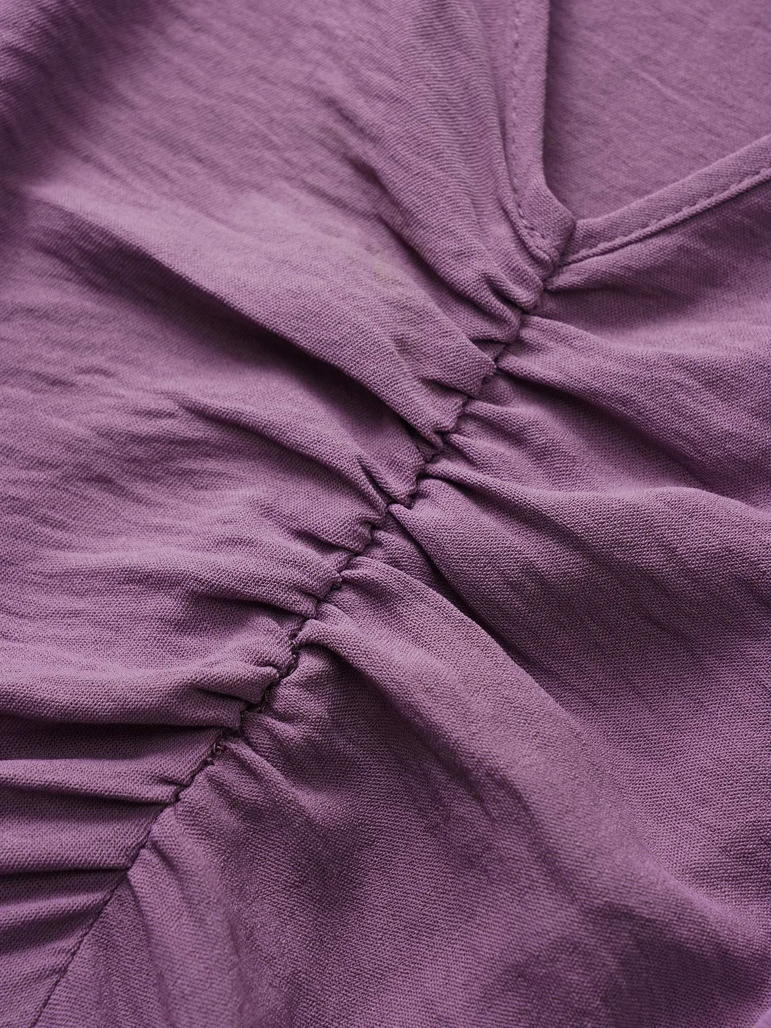 Solid Ruched Raglan Sleeve Layered Hem Dress sold by Bloomchic product image thumbnail 5