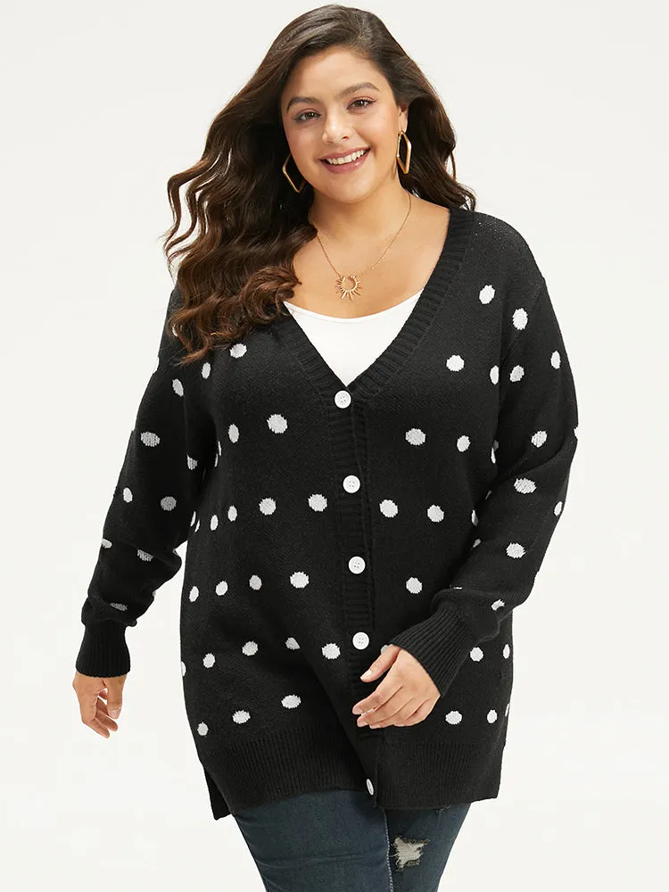 Supersoft Essentials Polka Dot Split Side Cardigan sold by Bloomchic product image thumbnail 3
