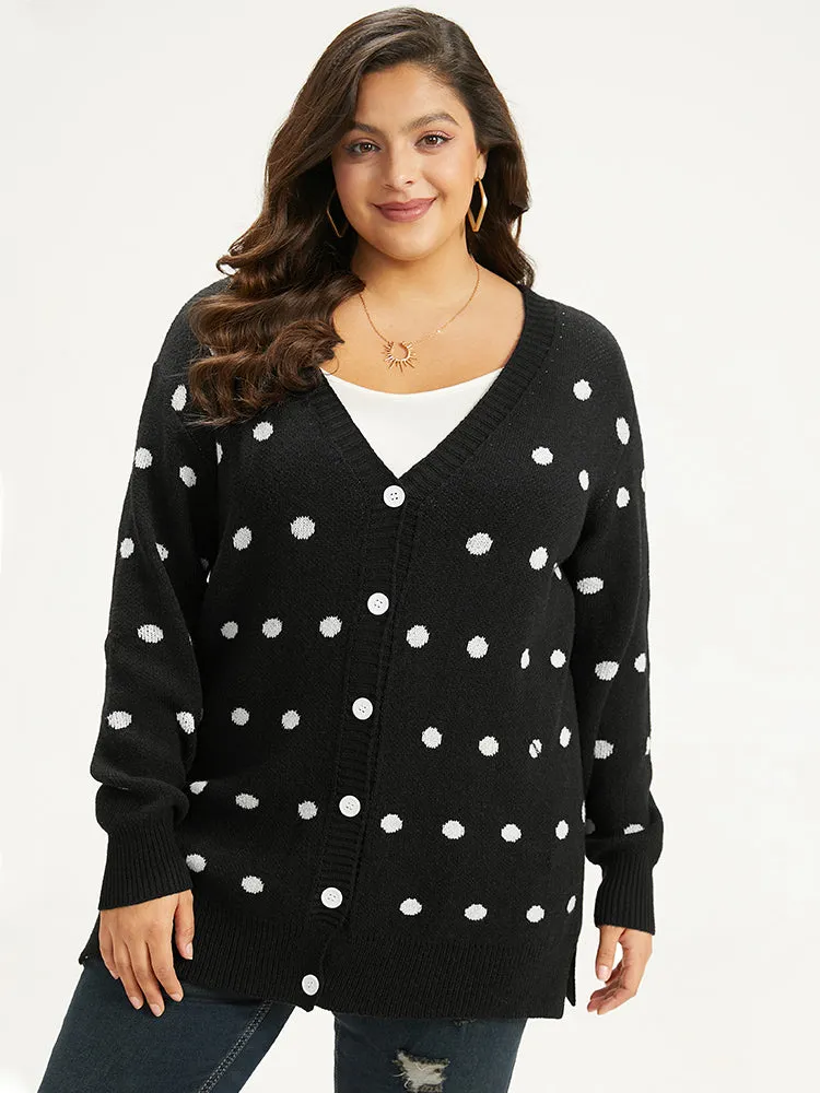 Supersoft Essentials Polka Dot Split Side Cardigan sold by Bloomchic product image thumbnail 4