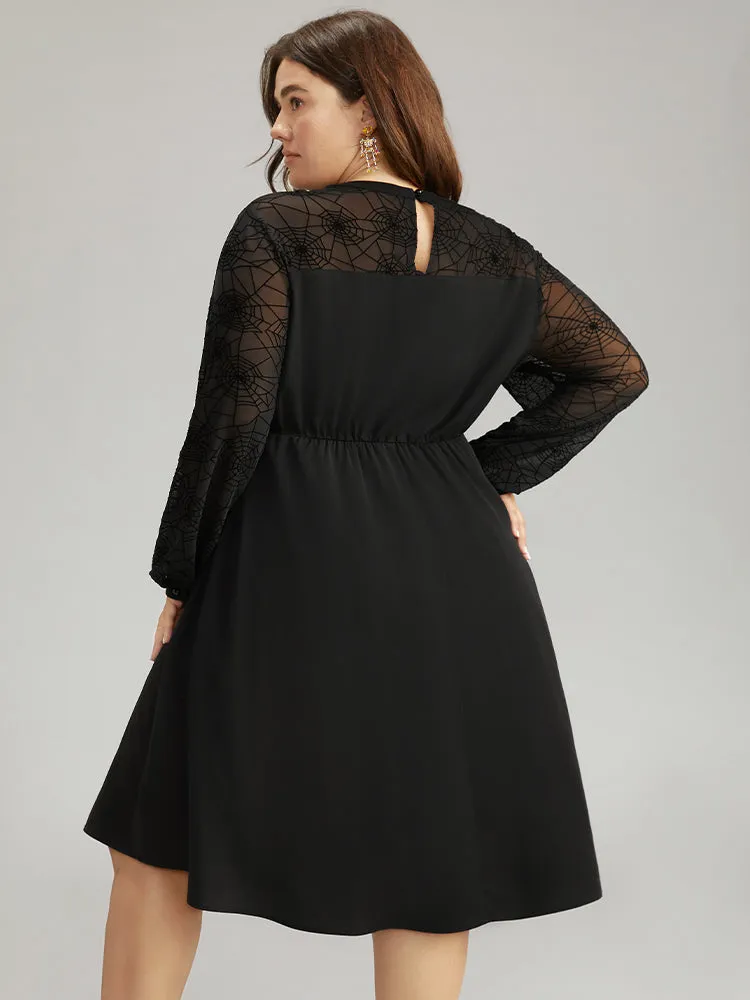 Anti-Wrinkle Halloween Keyhole Mesh Pocket Dress sold by Bloomchic product image thumbnail 2