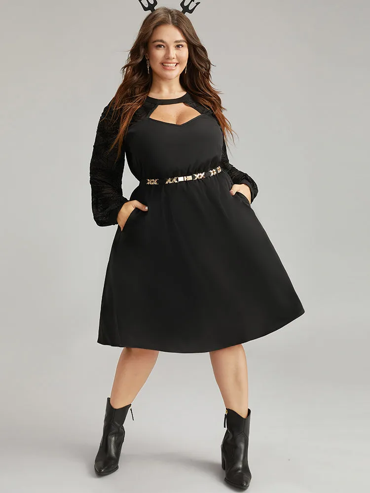 Anti-Wrinkle Halloween Keyhole Mesh Pocket Dress sold by Bloomchic product image thumbnail 3