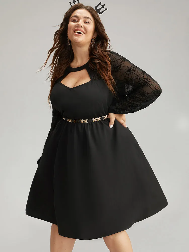 Anti-Wrinkle Halloween Keyhole Mesh Pocket Dress sold by Bloomchic product image thumbnail 4