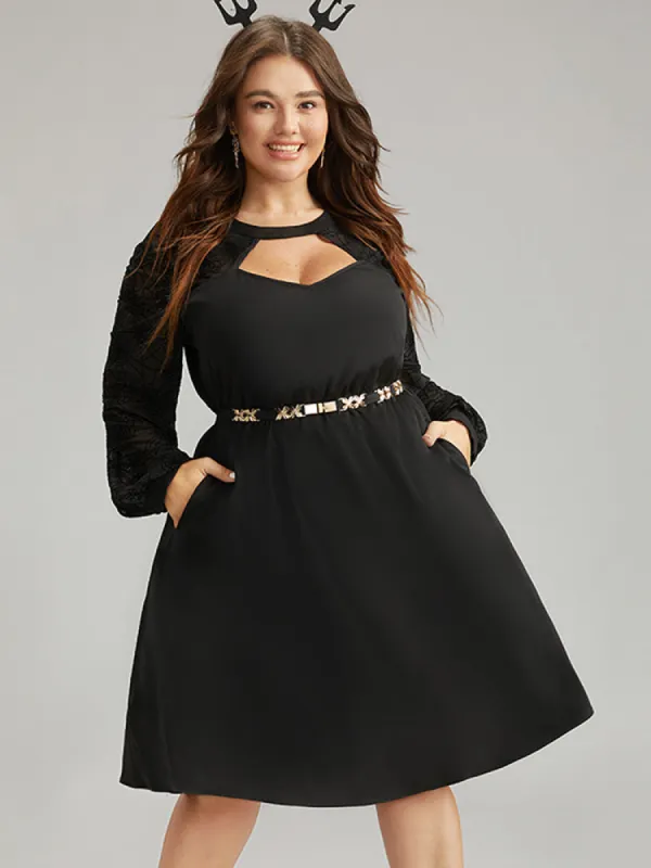 Anti-Wrinkle Halloween Keyhole Mesh Pocket Dress sold by Bloomchic