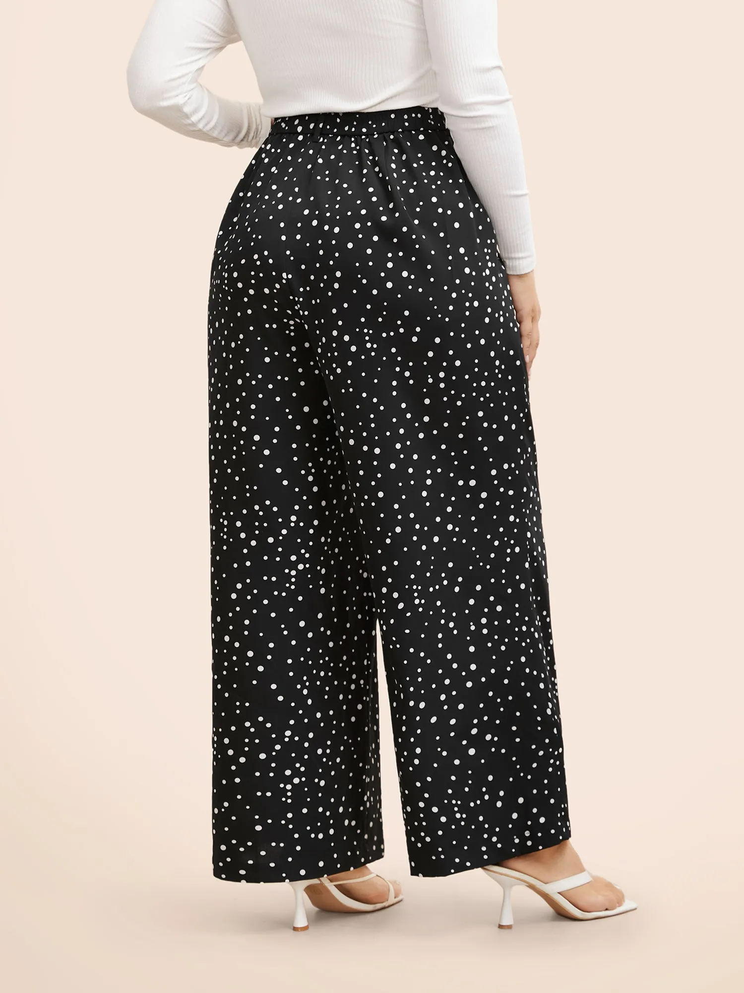 Polka Dot Mid Rise Wide Leg Pants sold by Bloomchic product image thumbnail 5