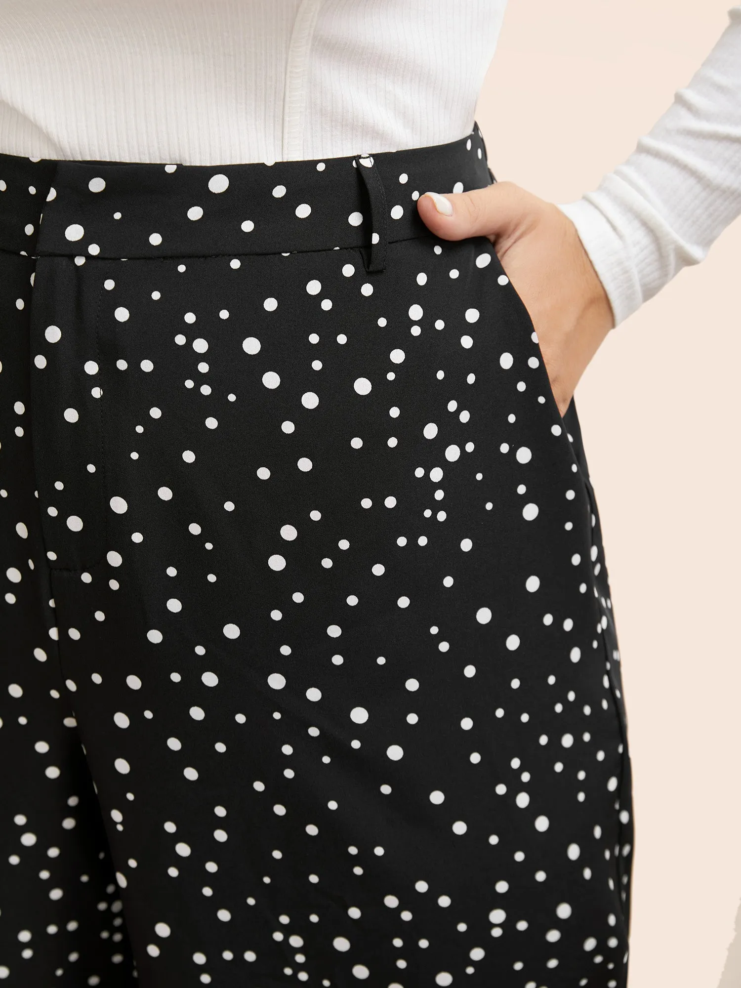 Polka Dot Mid Rise Wide Leg Pants sold by Bloomchic product image thumbnail 3