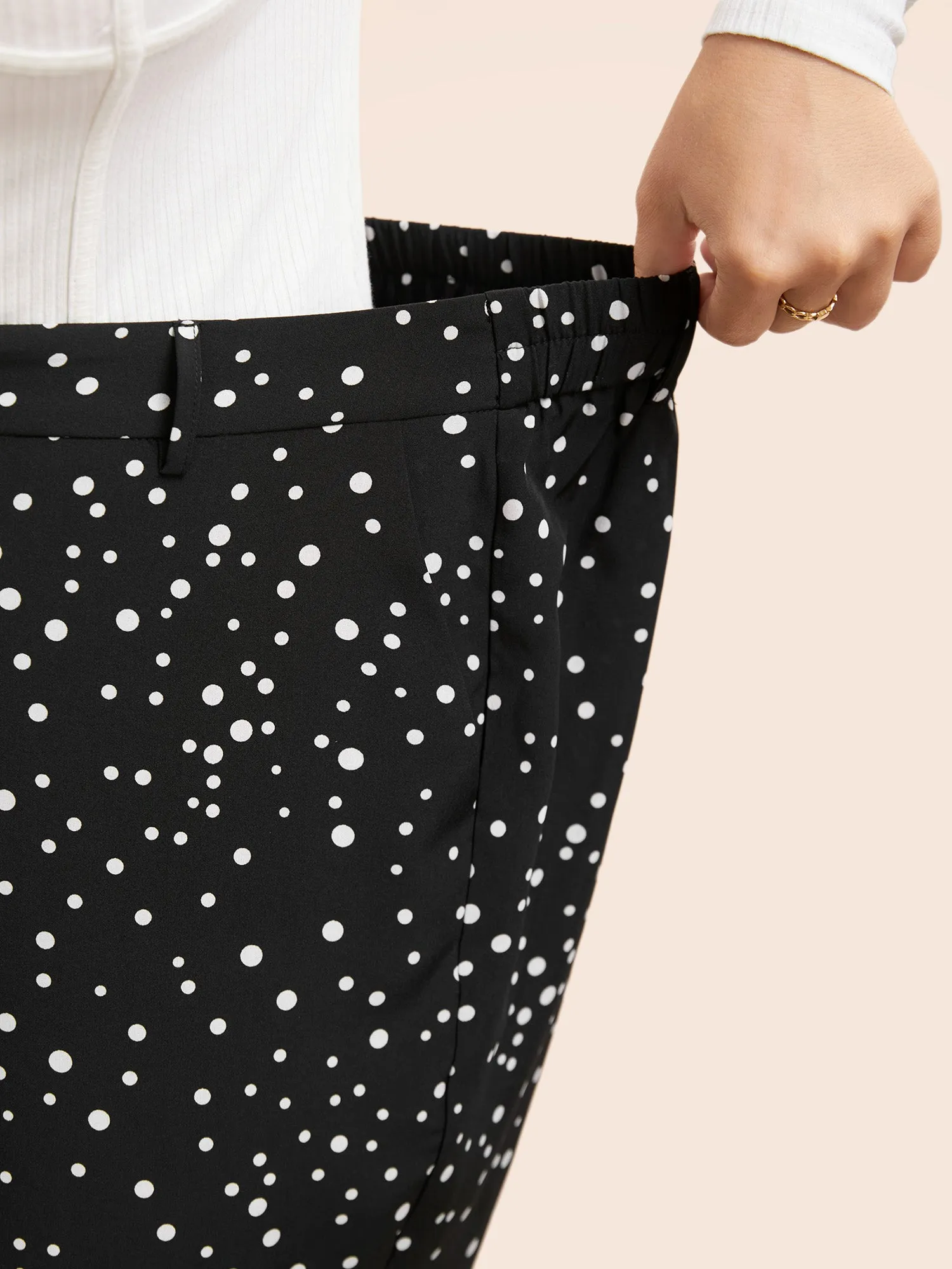 Polka Dot Mid Rise Wide Leg Pants sold by Bloomchic product image thumbnail 4