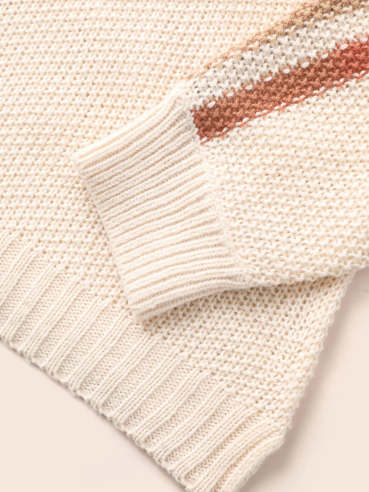 Crew Neck Contrast Striped Dolman Sleeve Pullover sold by Bloomchic product image thumbnail 5