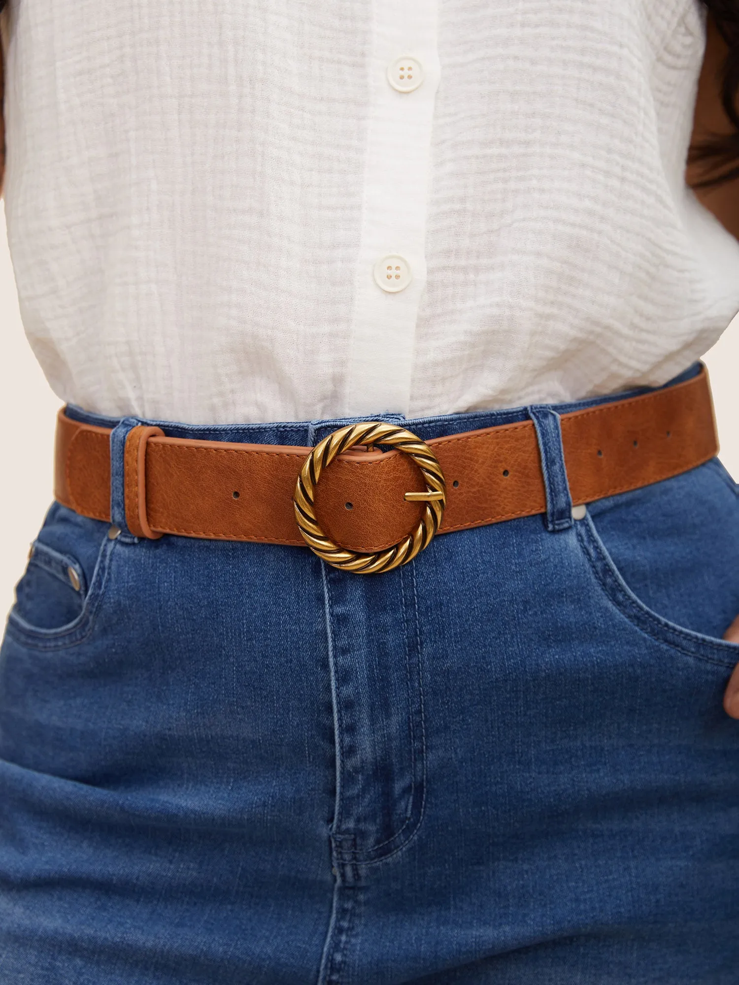 Twist Design Metal Buckle Belt sold by Bloomchic product image thumbnail 3
