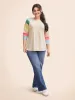 Multi-color Striped Sleeves Loose Fit T-shirt sold by Bloomchic