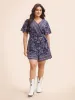 Bandana Print Belted Pocket Surplice Neck Romper sold by Bloomchic