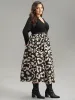 Leopard Patchwork Pocket Twist Front Dress sold by Bloomchic