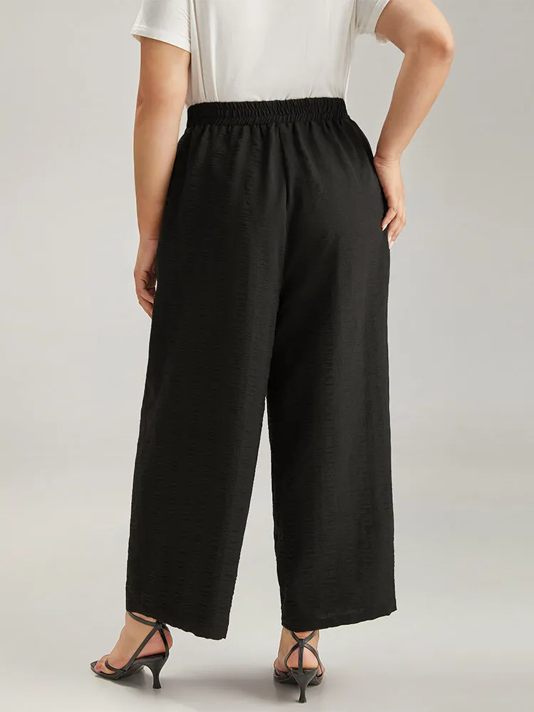 Plain Tassel Knot Pocket Elastic Waist Pants sold by Bloomchic product image thumbnail 5