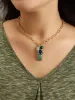 Contrast Natural Stone Drape Necklace sold by Bloomchic