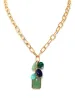 Contrast Natural Stone Drape Necklace sold by Bloomchic