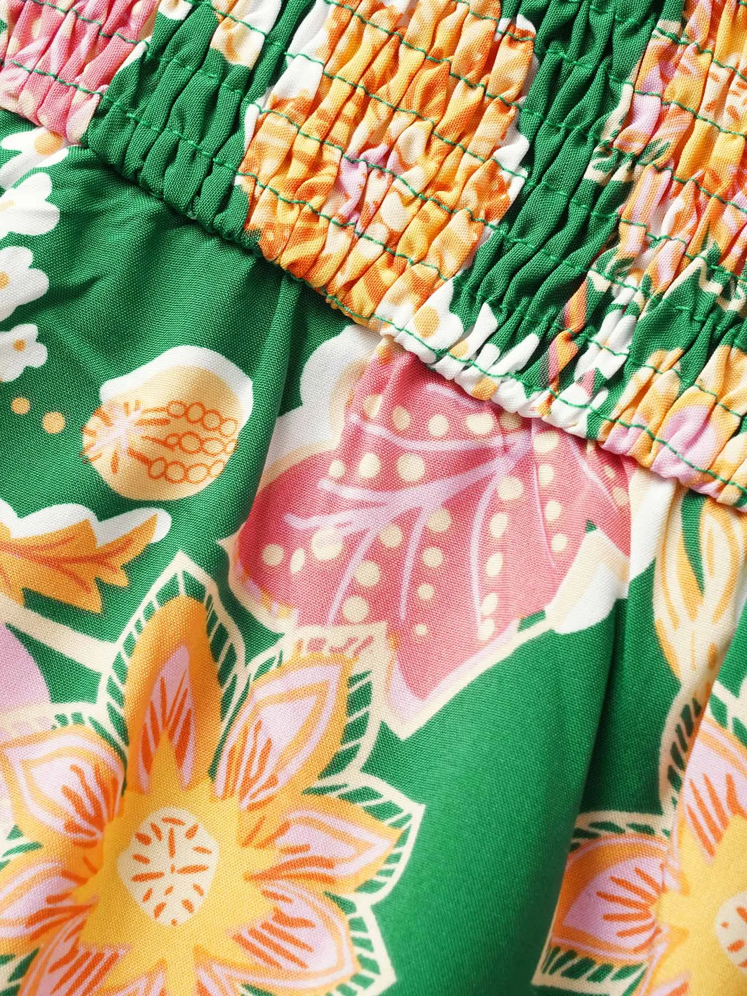 Floral Shirred Off Shoulder Flutter Sleeve Dress sold by Bloomchic product image thumbnail 5