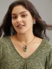 Contrast Natural Stone Drape Necklace sold by Bloomchic
