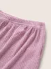 Plain Textured Elastic Waist Sleep Bottoms sold by Bloomchic