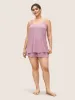 Plain Textured Elastic Waist Sleep Bottoms sold by Bloomchic