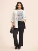 Striped Crew Neck Rib Knit T-shirt sold by Bloomchic