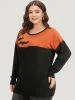Halloween Supersoft Essentials Two Tone Bat Print Pullover sold by Bloomchic