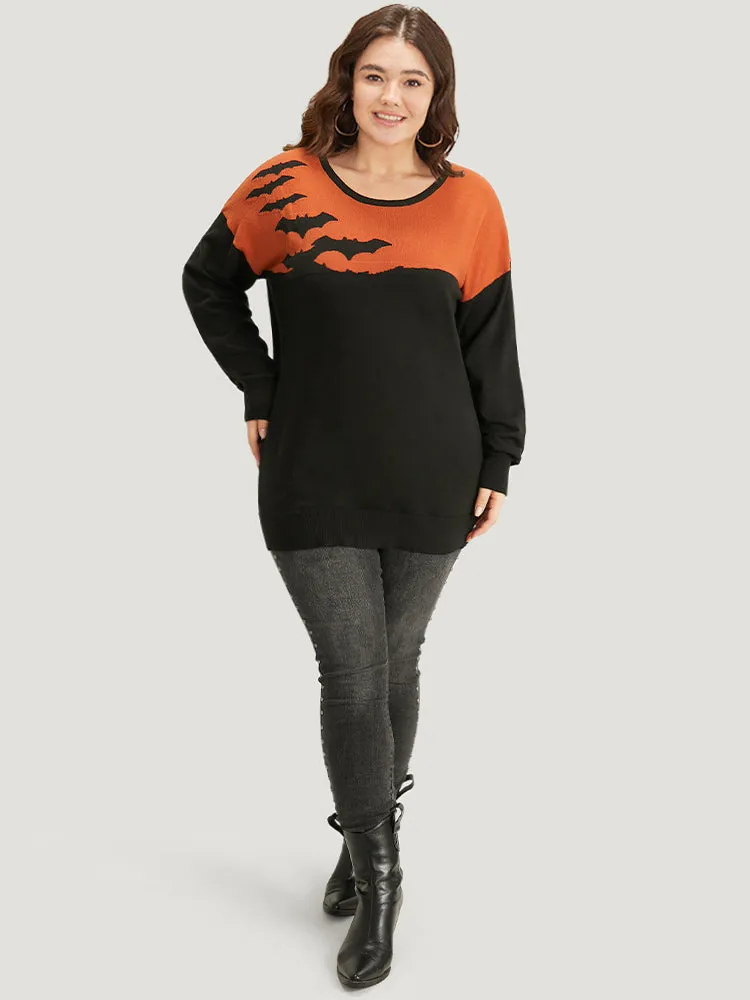 Halloween Supersoft Essentials Two Tone Bat Print Pullover sold by Bloomchic product image thumbnail 5