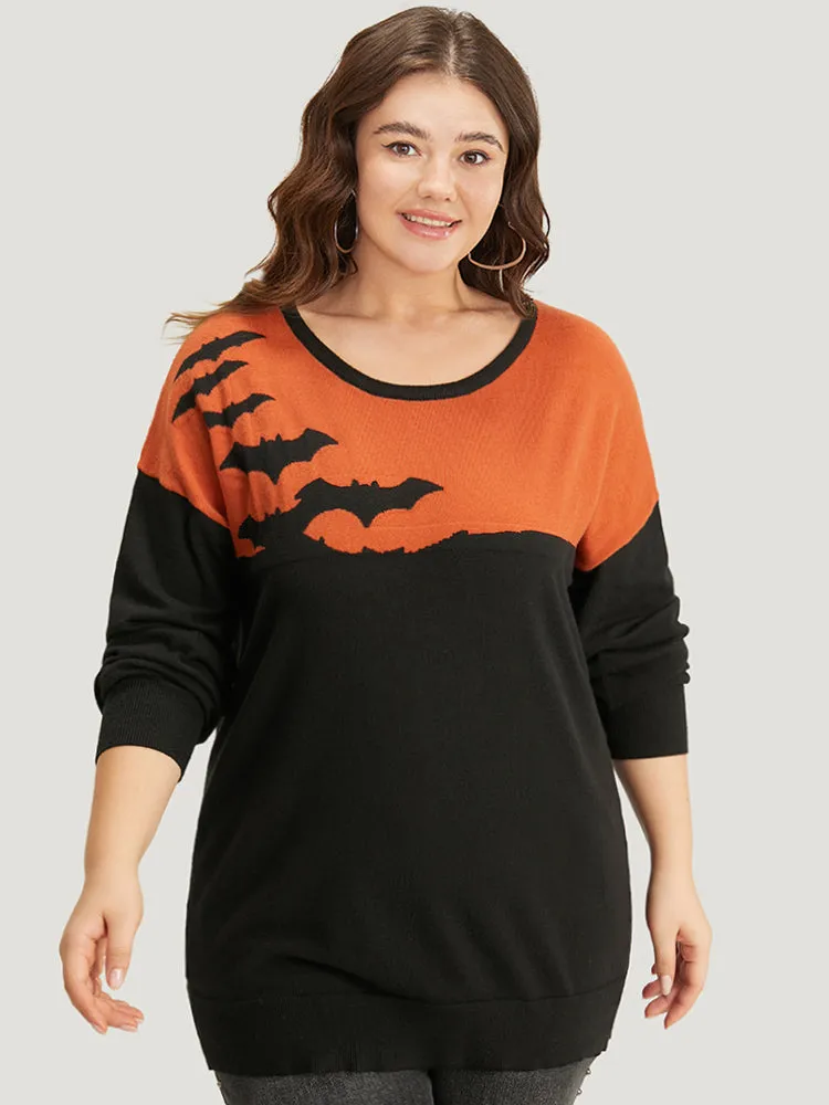 Halloween Supersoft Essentials Two Tone Bat Print Pullover sold by Bloomchic product image thumbnail 3