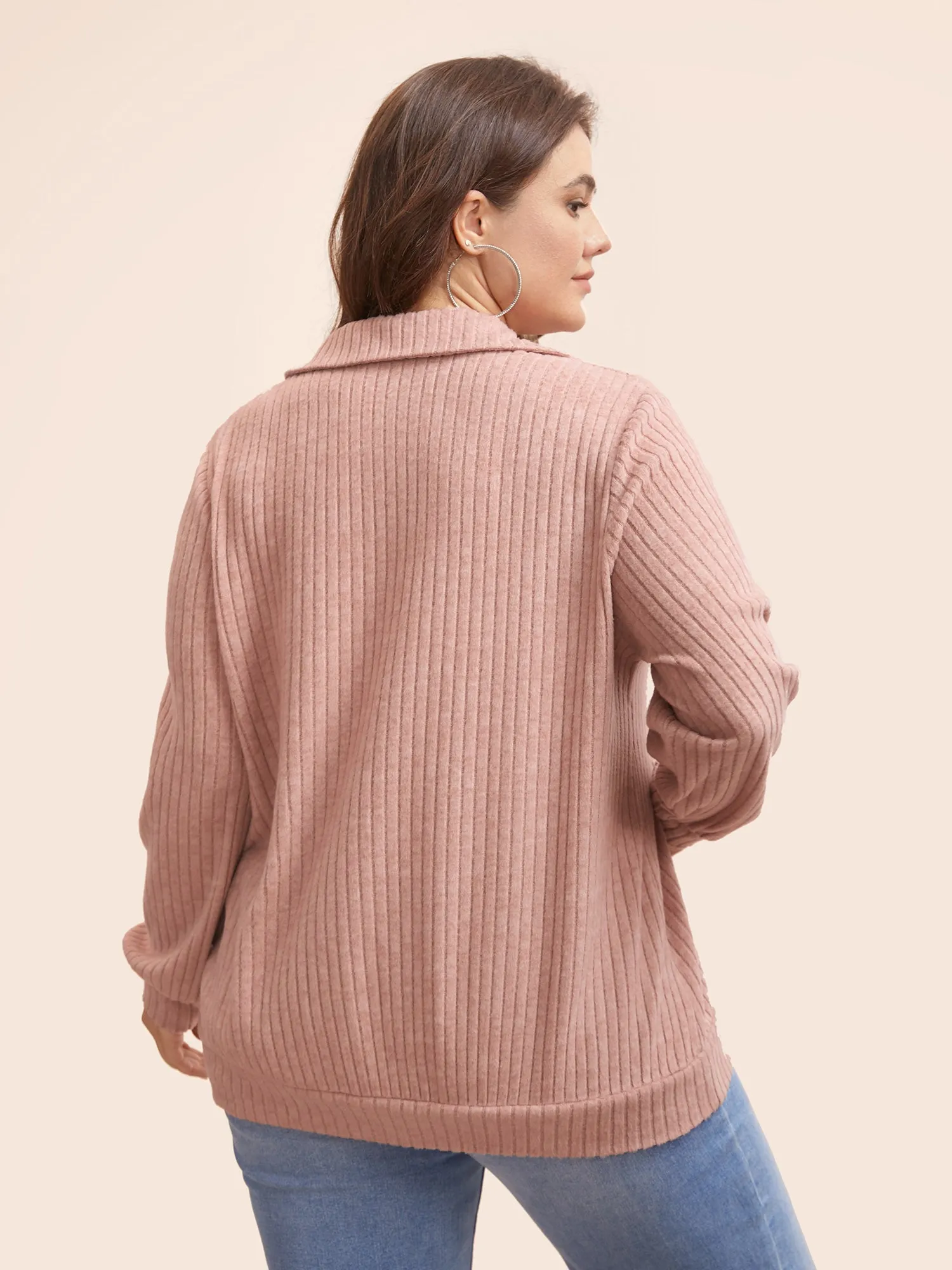 Solid Pit Strip Stretch Sweatshirt sold by Bloomchic product image thumbnail 2