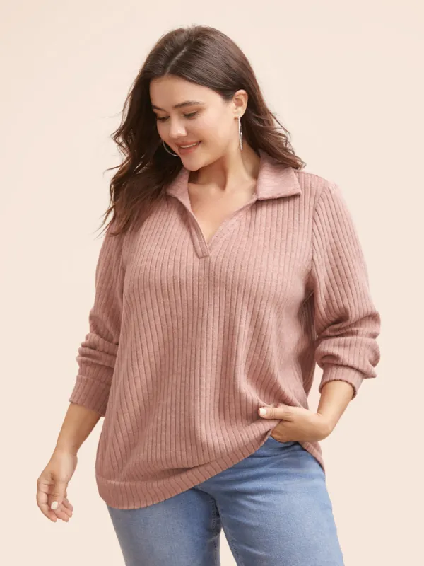 Solid Pit Strip Stretch Sweatshirt sold by Bloomchic
