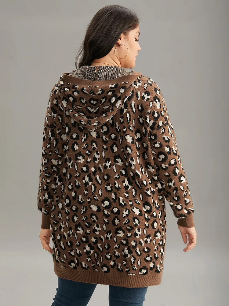 Supersoft Essentials Leopard Hooded Pocket Cardigan sold by Bloomchic product image thumbnail 3