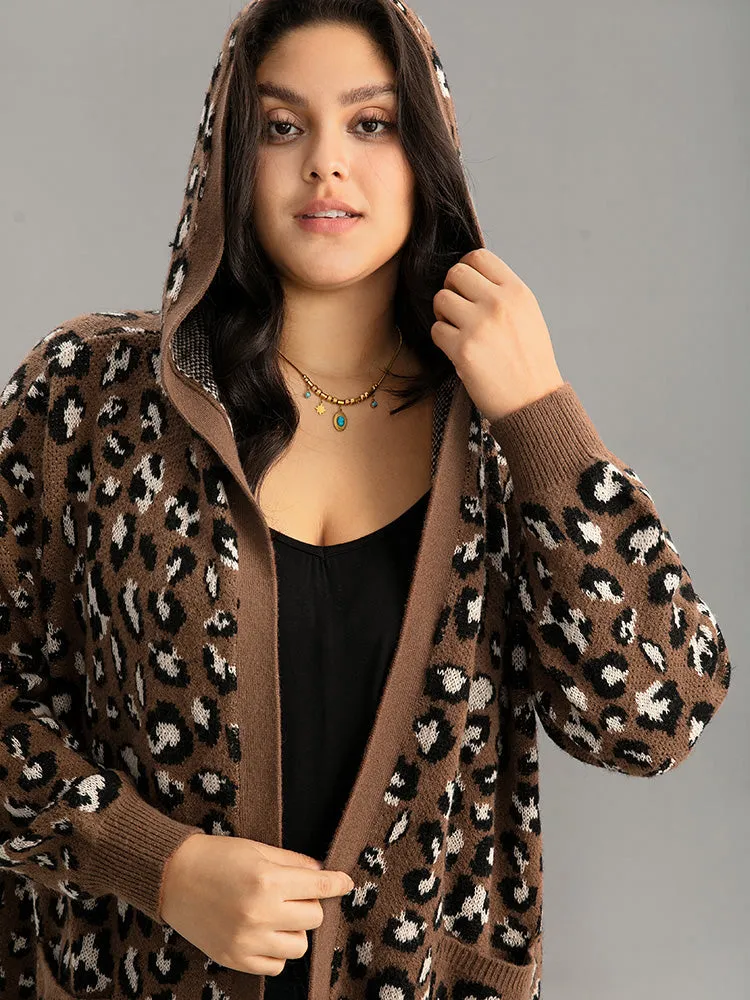 Supersoft Essentials Leopard Hooded Pocket Cardigan sold by Bloomchic product image thumbnail 5