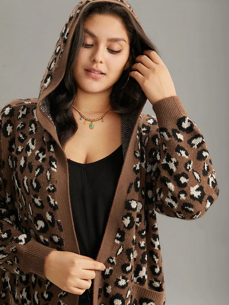 Supersoft Essentials Leopard Hooded Pocket Cardigan sold by Bloomchic product image thumbnail 2