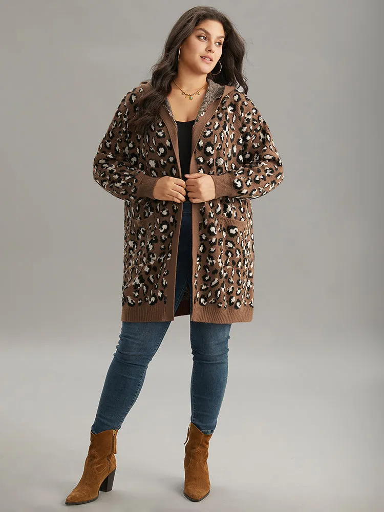 Supersoft Essentials Leopard Hooded Pocket Cardigan sold by Bloomchic product image thumbnail 4