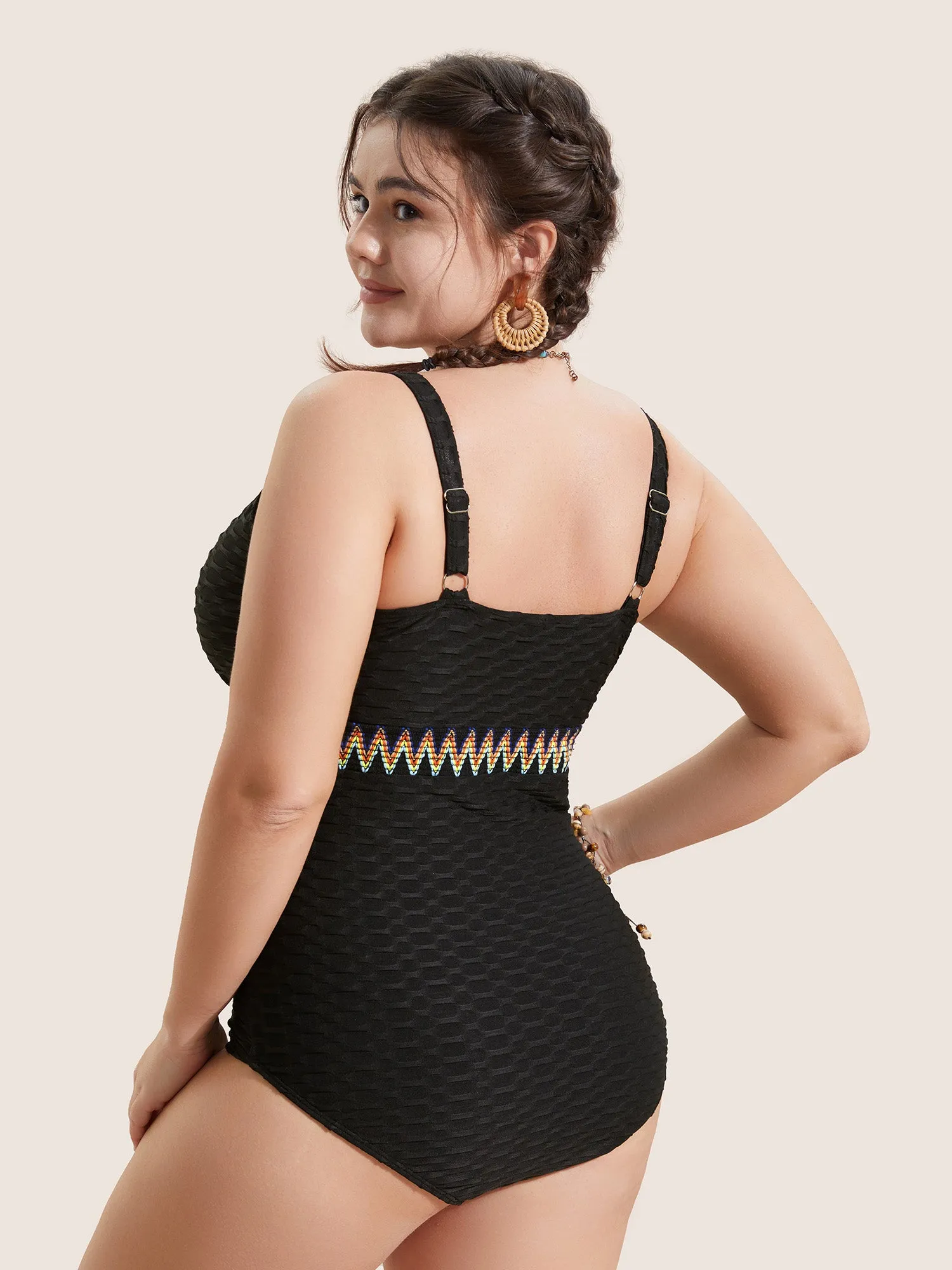 Contrast Webbing Wrap One Piece Swimsuit sold by Bloomchic product image thumbnail 2