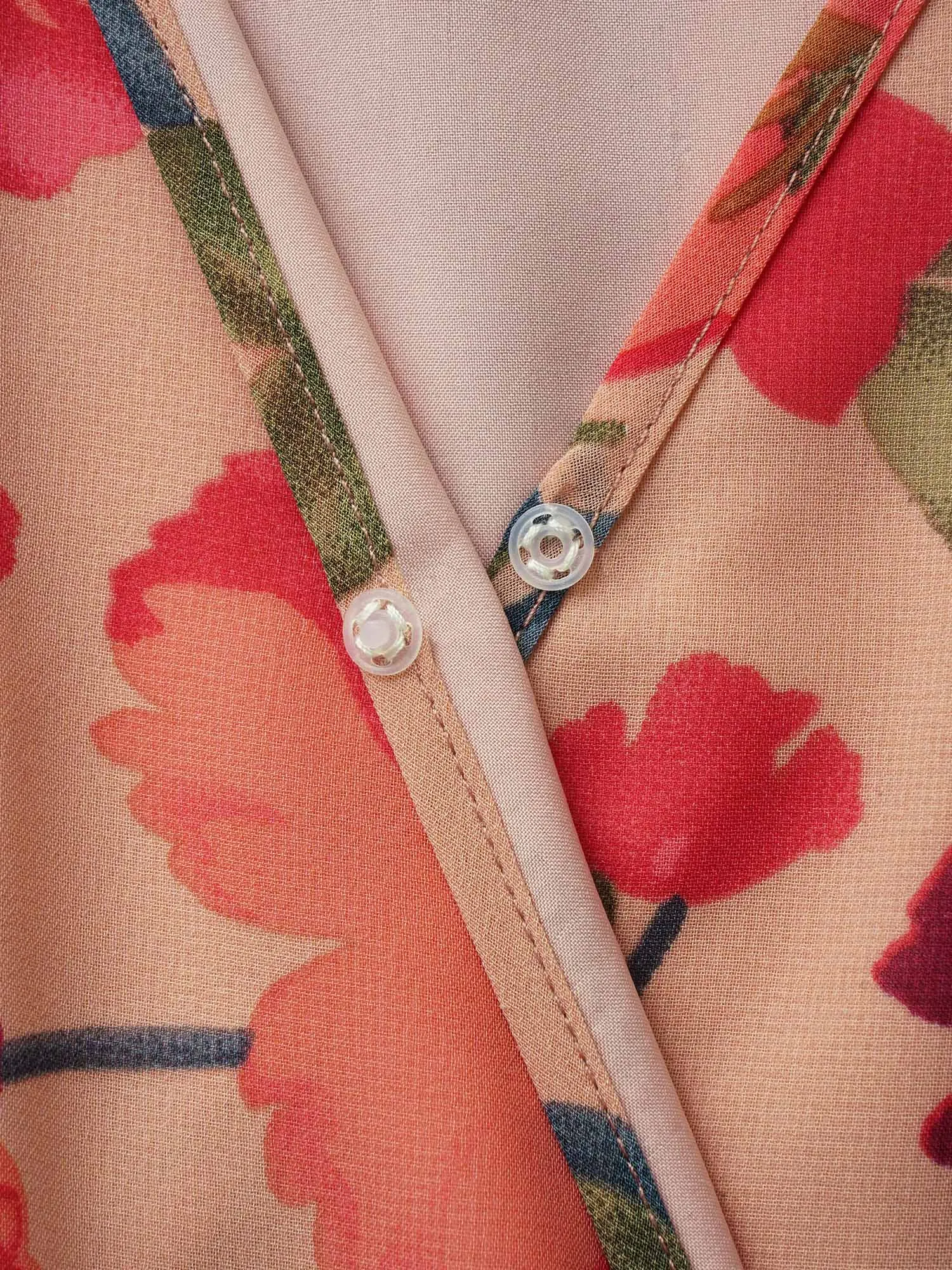 Watercolor Floral Patchwork Petal Sleeve Belted Dress sold by Bloomchic product image thumbnail 5