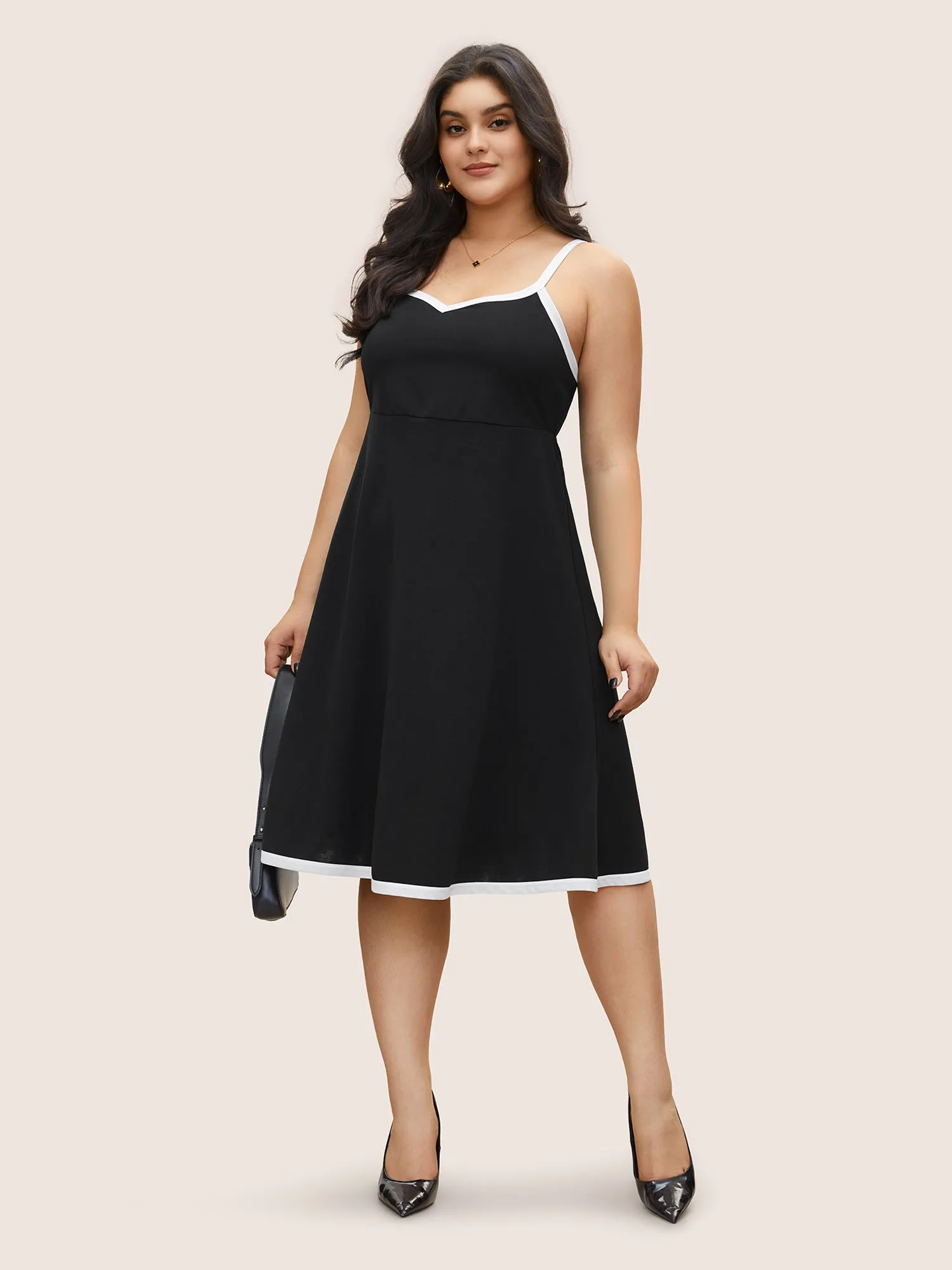 Contrast Trim Adjustable Straps Dress sold by Bloomchic product image thumbnail 2