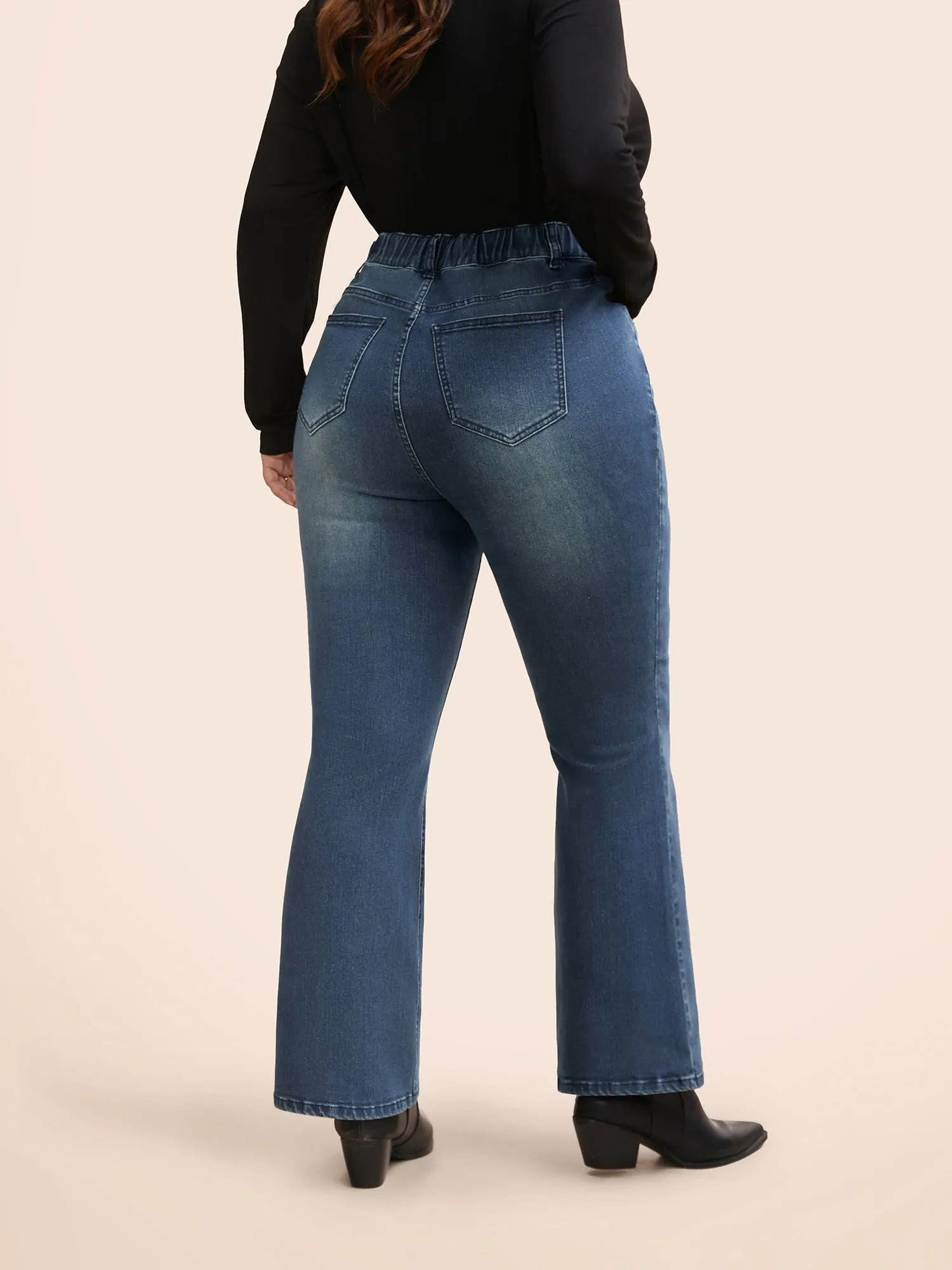 Stretch Denim Seamed Flare Jeans sold by Bloomchic product image thumbnail 5