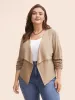Lapel Collar Solid Gathered Jacket sold by Bloomchic