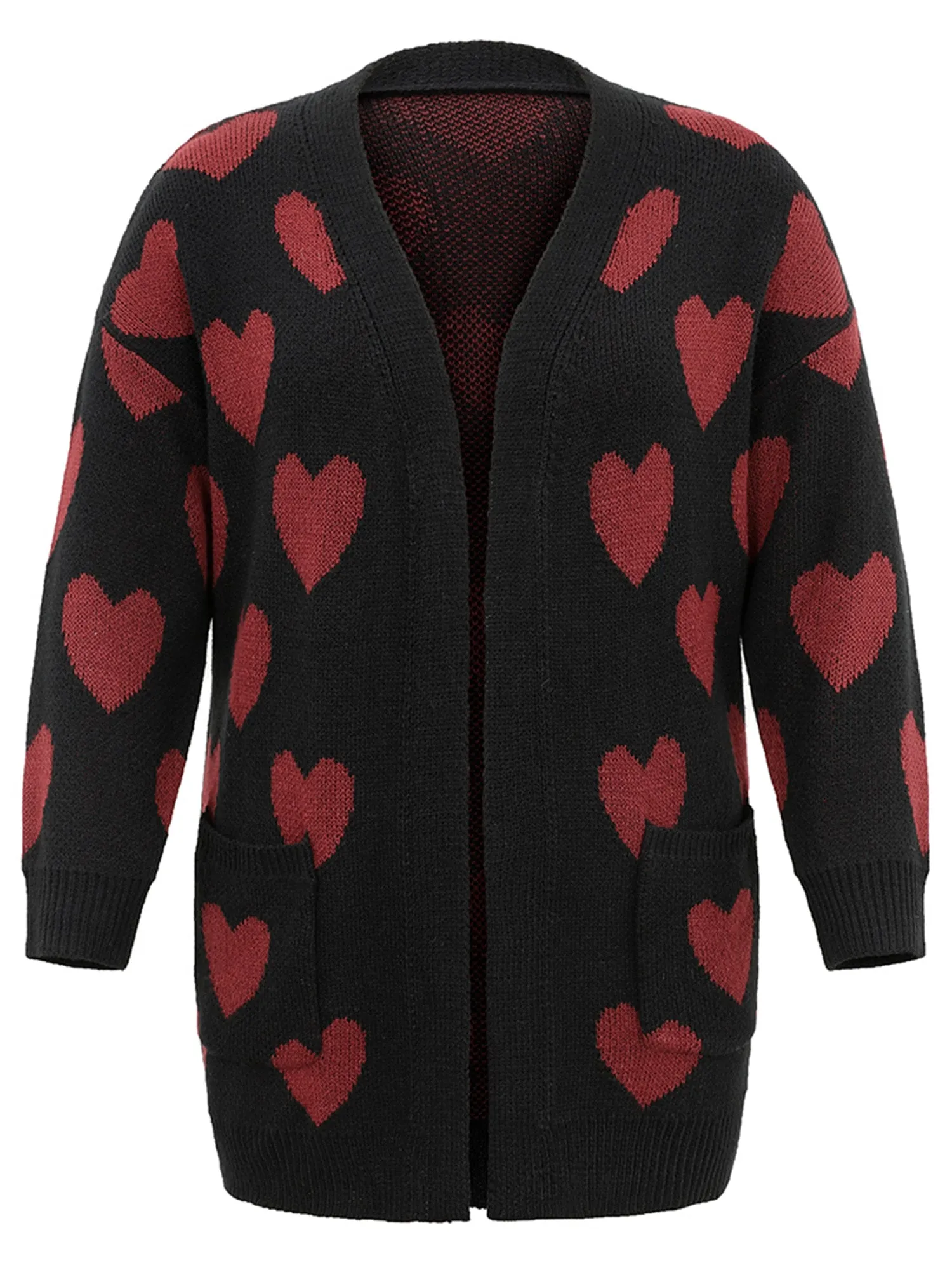 Heart Geometric Contrast Pocket Cardigan sold by Bloomchic product image thumbnail 5
