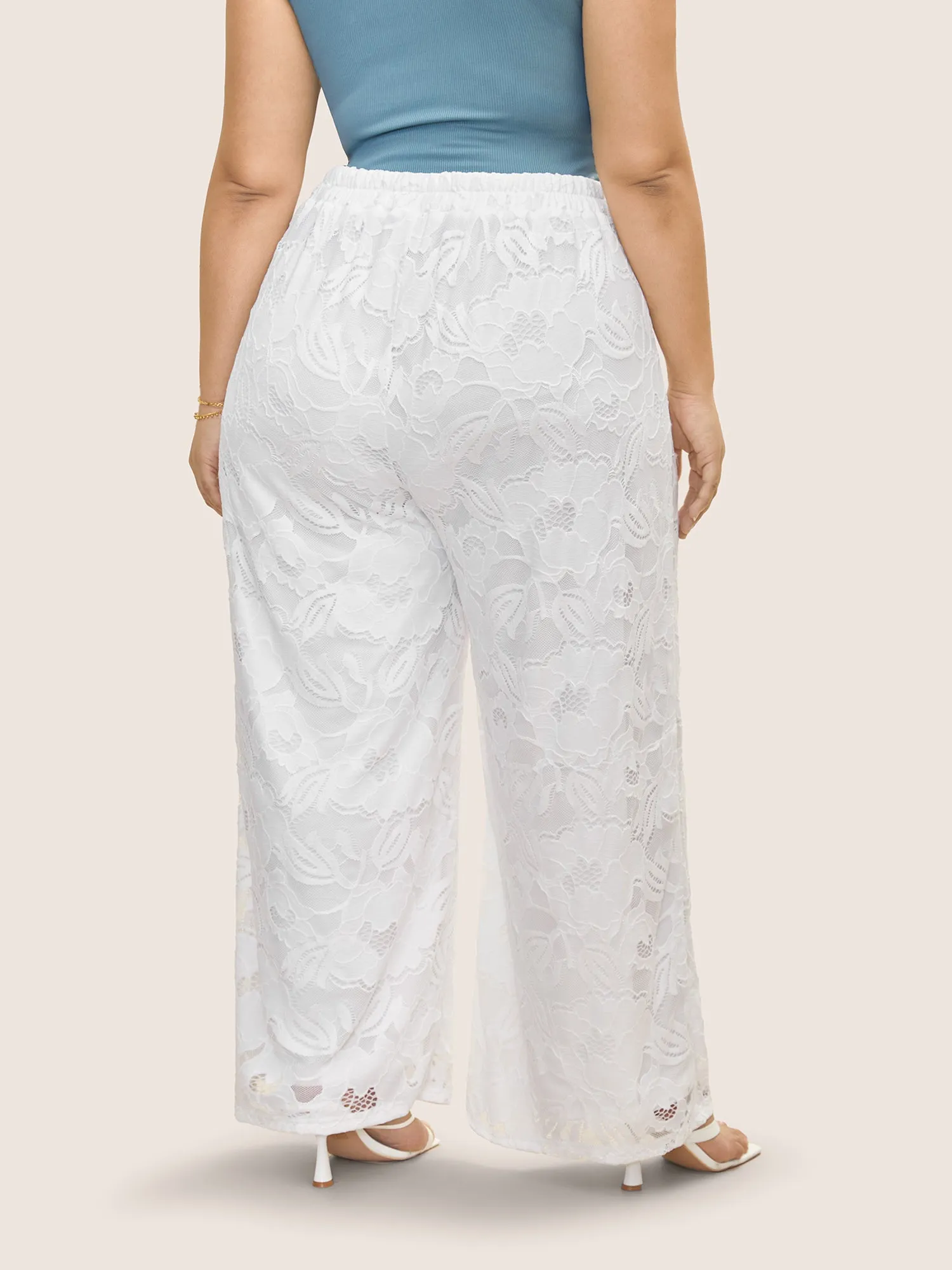 Crochet Lace Mesh Wide Leg Pants sold by Bloomchic product image thumbnail 2