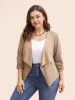 Lapel Collar Solid Gathered Jacket sold by Bloomchic