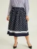 Polka Dot Elastic Waist Contrast Skirt sold by Bloomchic