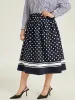 Polka Dot Elastic Waist Contrast Skirt sold by Bloomchic