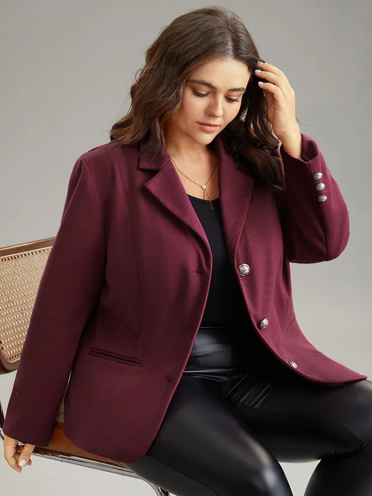 Solid Button Fly Pocket Suit Collar Blazer sold by Bloomchic product image thumbnail 3