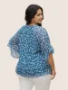 Floral Tie Knot Flutters Bell Sleeve Blouse sold by Bloomchic