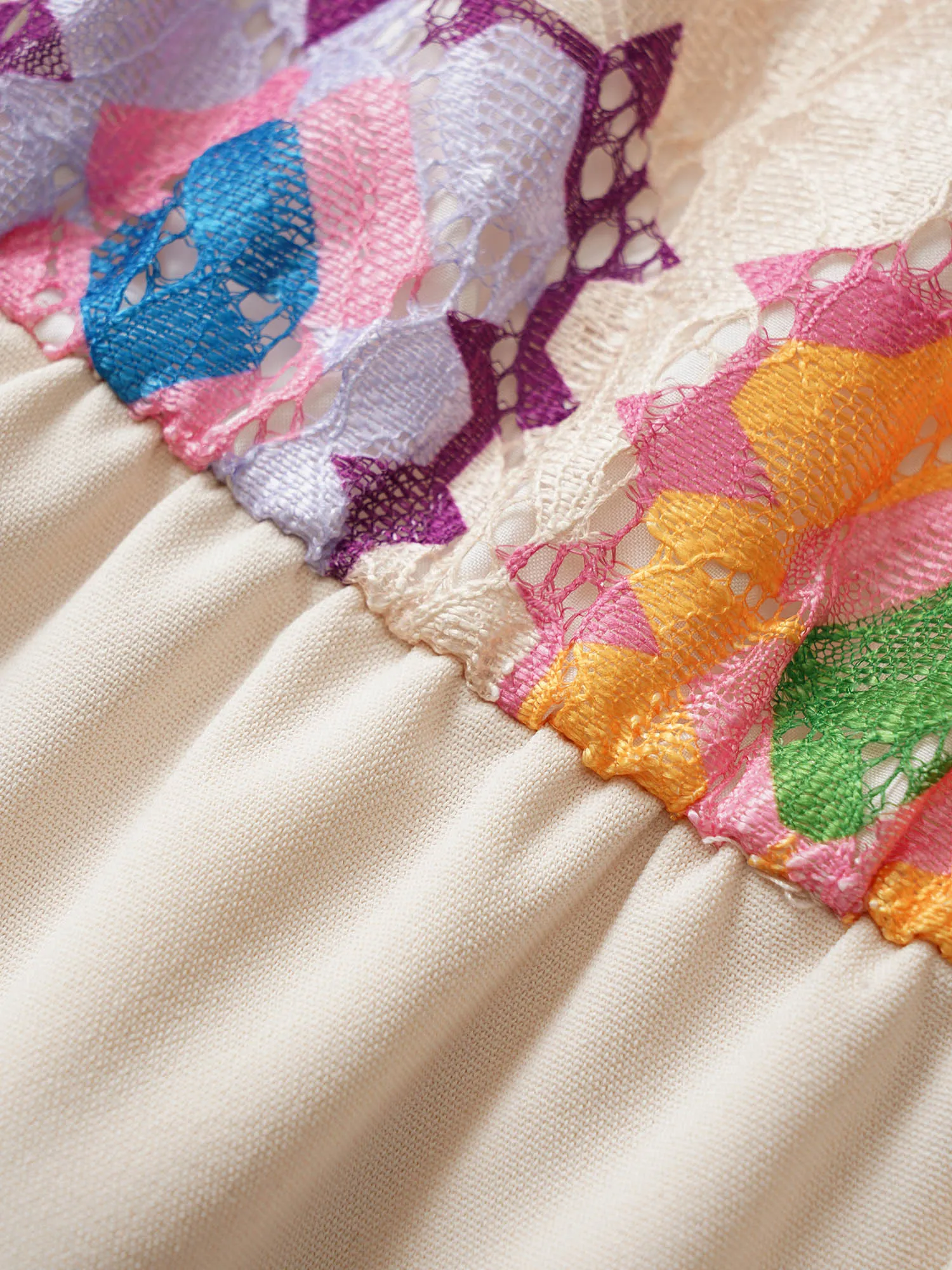 Floral Patchwork Square Neck Gathered Dress sold by Bloomchic product image thumbnail 5