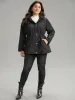Plain Button Up Drawstring Hooded Coat sold by Bloomchic